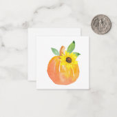 Carte De Correspondance Aquarelle Citrouille et Tournesol (Devant/Arrière en situation)