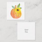 Carte De Correspondance Aquarelle Citrouille et Tournesol (Devant / Derrière)