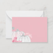 Carte De Correspondance Aquarelle Citrouille Pailleté Rose Blush Argenté (Dos)