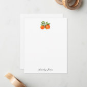 Carte De Correspondance Aquarelle Citrus Orange personnalisée (Devant/Arrière en situation)