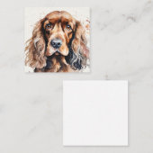 Carte De Correspondance Aquarelle Cocker Spaniel (Devant / Derrière)