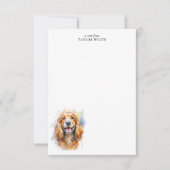 Carte De Correspondance Aquarelle Cocker Spaniel Merci personnalisé (Devant)