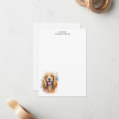 Carte De Correspondance Aquarelle Cocker Spaniel Merci personnalisé (Devant/Arrière en situation)