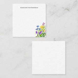 Carte De Correspondance Aquarelle colorée personnalisée Fleurs sauvages