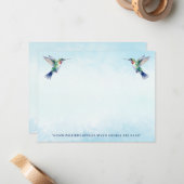 Carte De Correspondance Aquarelle Cote de colibri Sympathie commémorative (Devant/Arrière en situation)