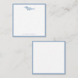 Carte De Correspondance Aquarelle côtière bleu Polka Dot Dolphin