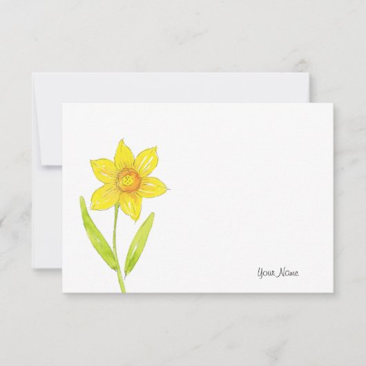 Carte De Correspondance Aquarelle Daffodique 2 (Devant)