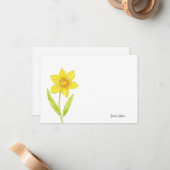Carte De Correspondance Aquarelle Daffodique 2 (Devant/Arrière en situation)