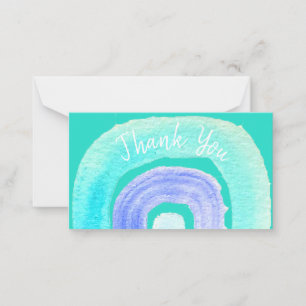 Carte De Correspondance Aquarelle d'amour bleu arc-en-ciel