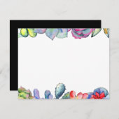 Carte De Correspondance Aquarelle de cactus succulent (Devant / Derrière)