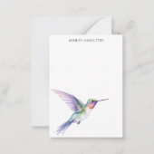 Carte De Correspondance Aquarelle de colibri personnalisée (Devant)