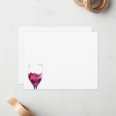 Carte De Correspondance Aquarelle de vin rouge (Devant/Arrière en situation)