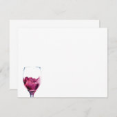 Carte De Correspondance Aquarelle de vin rouge (Devant / Derrière)