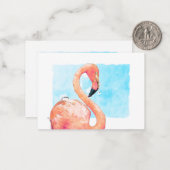 Carte De Correspondance Aquarelle École de flamants roses Saint-Valentin (Devant/Arrière en situation)