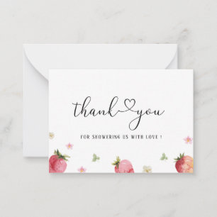 Carte De Correspondance Aquarelle Elegant fraise Berry Sweet baby sho