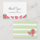 Carte De Correspondance Aquarelle Elegant Melon baby shower merci (Devant / Derrière)