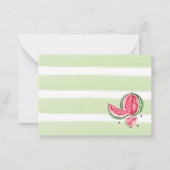 Carte De Correspondance Aquarelle Elegant Melon baby shower merci (Dos)