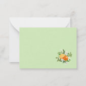 Carte De Correspondance Aquarelle Elegant Orange Citrus baby shower merci (Dos)
