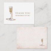 Carte De Correspondance Aquarelle Elegant Perls Prosecco Fête des mariées  (Devant / Derrière)