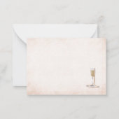 Carte De Correspondance Aquarelle Elegant Perls Prosecco Fête des mariées  (Dos)
