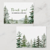 Carte De Correspondance Aquarelle Élégante Bois Animaux Merci (Devant / Derrière)