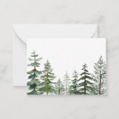 Carte De Correspondance Aquarelle Élégante Bois Animaux Merci (Dos)