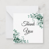 Carte De Correspondance aquarelle élégante verdure botanique merci (Devant)