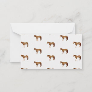 Carte De Correspondance Aquarelle équestre du Cheval de Peinture américain