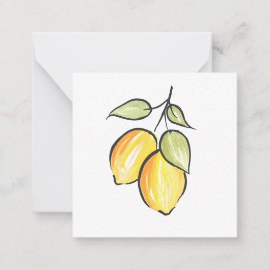 Carte De Correspondance Aquarelle et citrons d'encre (Devant)