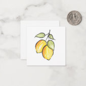 Carte De Correspondance Aquarelle et citrons d'encre (Devant/Arrière en situation)