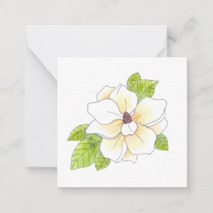 Carte De Correspondance Aquarelle et fleur de stylos Magnolia