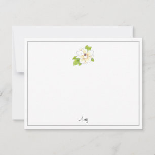 Carte De Correspondance Aquarelle et fleur de stylos Magnolia