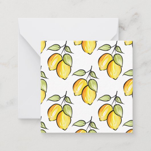 Carte De Correspondance Aquarelle et Motif citrons d'encre (Devant)
