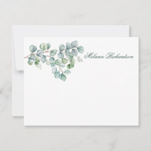 Carte De Correspondance Aquarelle Eucalyptus Feuilles - Choisir la taille