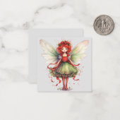 Carte De Correspondance Aquarelle Fée de Noël (Devant/Arrière en situation)