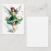 Carte De Correspondance Aquarelle Fée de Noël (Devant / Derrière)