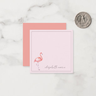 Carte De Correspondance Aquarelle Flamant rose rose personnalisé