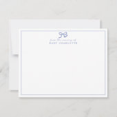 Carte de correspondance aquarelle Fleur Bleue pour (Devant)