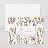 Carte De Correspondance Aquarelle Fleur sauvage personnalisée (Devant / Derrière)