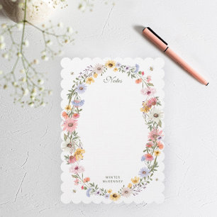 Carte De Correspondance Aquarelle Fleur sauvage Wreath Beth Nom personnali