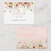 Carte De Correspondance Aquarelle fleurs bébé en fleurs merci bébé s (Devant / Derrière)