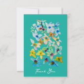 Carte De Correspondance Aquarelle fleurs bleues blanches (Devant)