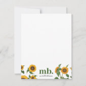 Carte De Correspondance Aquarelle Fleurs de soleil Botanique Foliage Verdu (Devant)