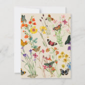 Carte De Correspondance Aquarelle Fleurs sauvages & papillons Jardin Flora (Dos)