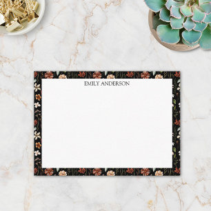 Carte De Correspondance Aquarelle Floral Botanique Fleur Sauvage Vintage