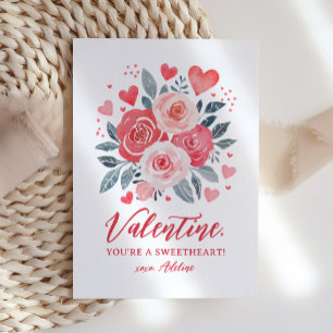 Carte De Correspondance Aquarelle Floral Enfants Valentines Jour