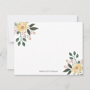 Carte De Correspondance Aquarelle Floral Personnaliser et Monogramme