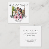 Carte De Correspondance Aquarelle Floral Photo personnalisée Enregistrer l (Devant / Derrière)