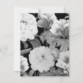 Carte De Correspondance Aquarelle florale Black & White Peonies (Dos)