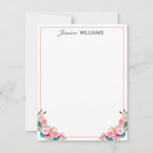 Carte De Correspondance Aquarelle florale de la tulipe féminine personnali